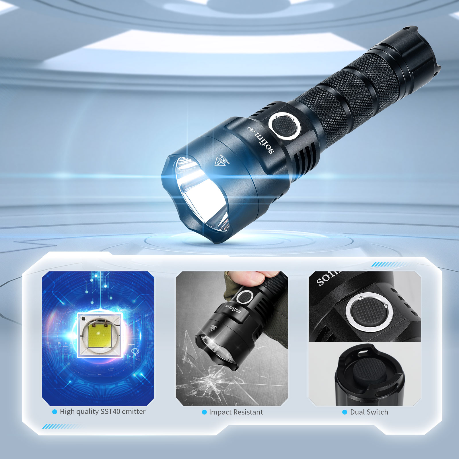 Outdoor Power Group - SOFIRN C8G Mocna Latarka LED 21700