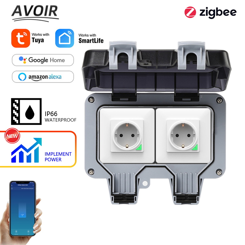 Outdoor Power With Timer - Avoir Tuya Zigbee gniazdka elektryczne IP66