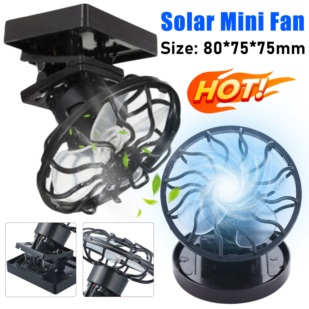 Outdoor Power With Timer - Mini wentylator solarny z klipsem, wentylator